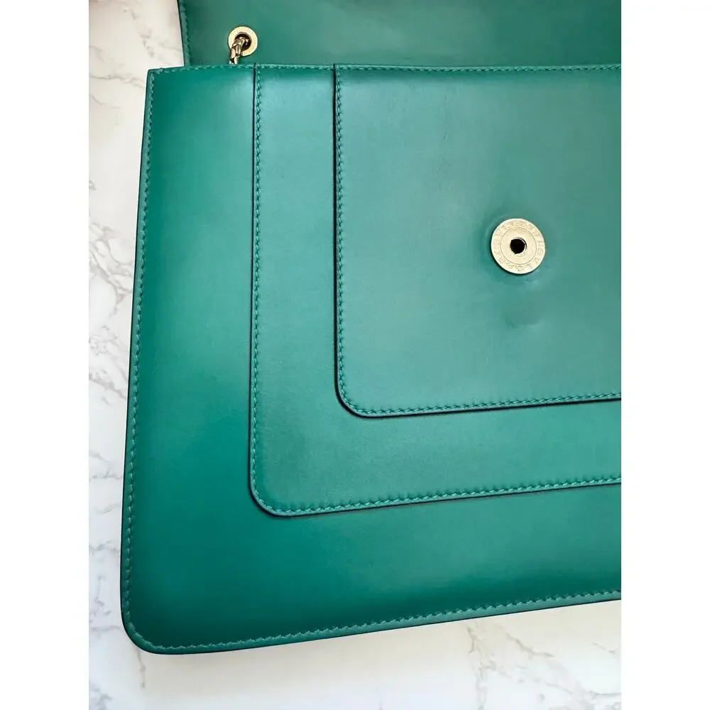 Bvlgari Serpenti Forever Bag in Green Teal with Purple Interior